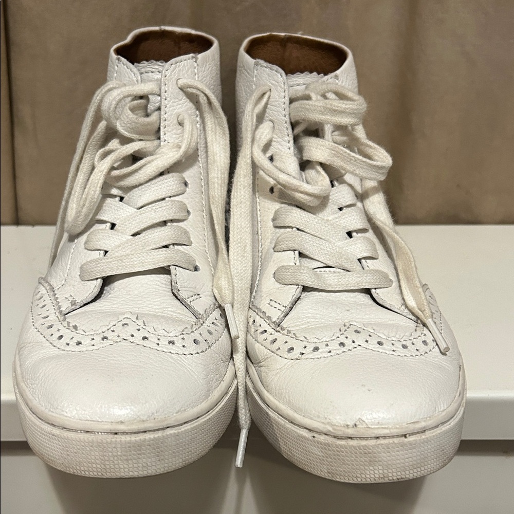Frye White Leather Sneakers